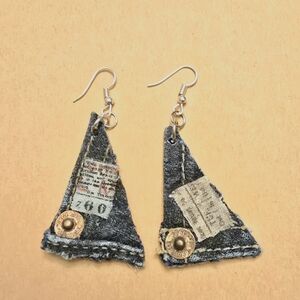 Denim Patchwork Earrings